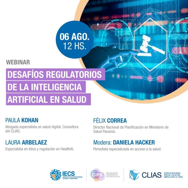 Próximo Webinar: Desafíos Regulatorios de la Inteligencia Artificial en Salud