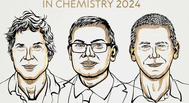 caricaturas de los nobel de fisica y quimica 2024