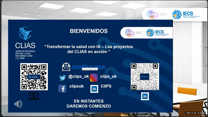 Grabación del Webinar «Transformando la salud con IA: Los proyectos del CLIAS en acción»