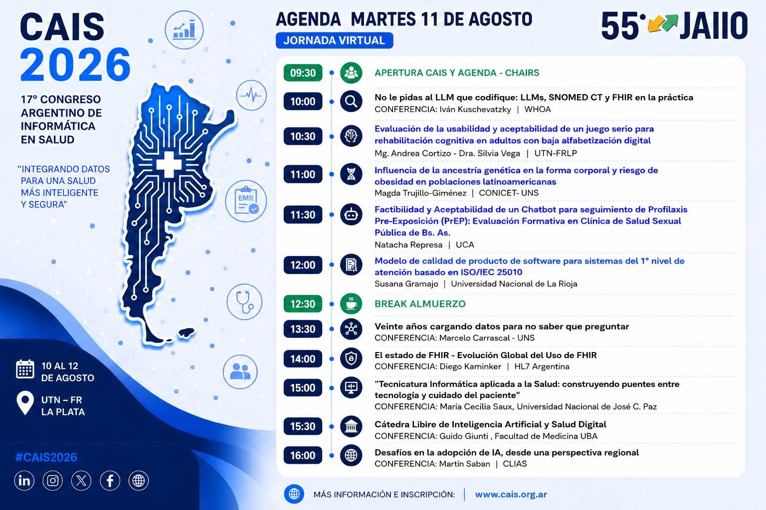 El martes 11 de Agosto participaremos del CAIS 2026